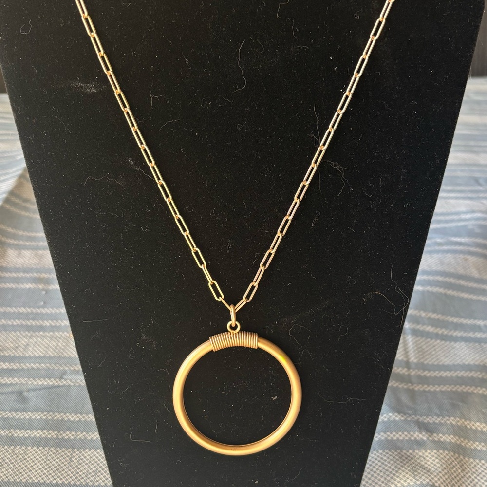 Parklane Shania Gold Circle Pendant long Necklace